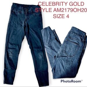 Celebrity Gold Black Skinny Jeans Size 4